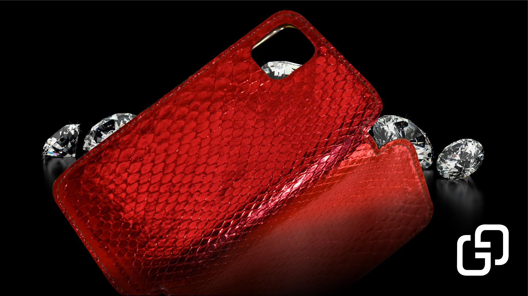 Case (чехол) GG® Для iPhone Xs/11/12 Pro Red Piton) 2020 натуральная кожа питона
